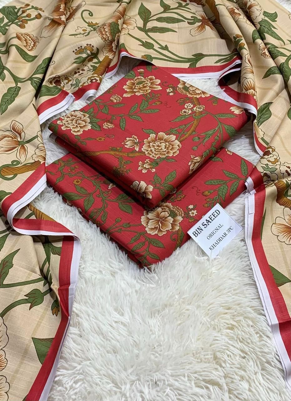 BINSAEED 3PC Khaddar Collection – Printed Winter Suits
