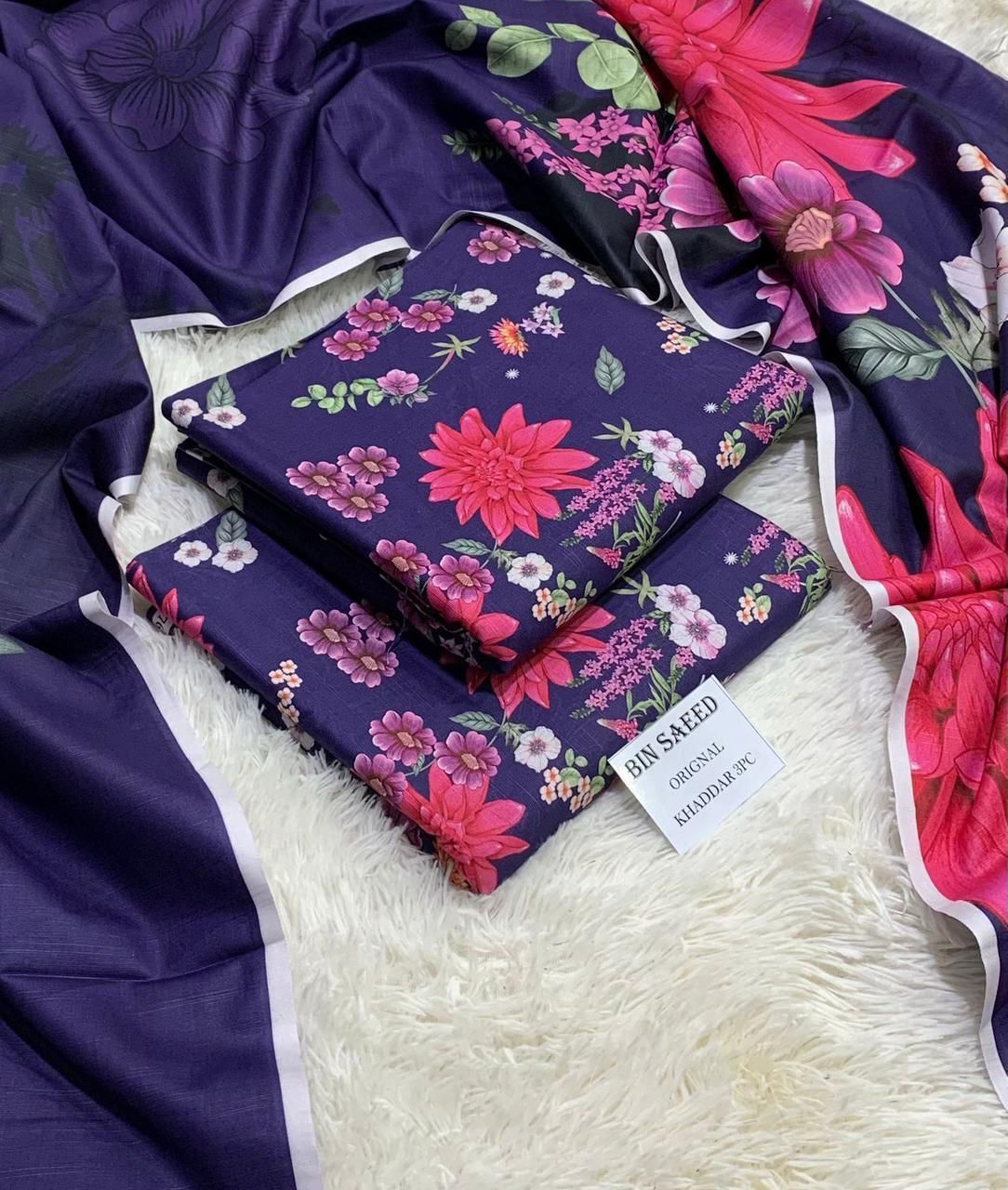 BINSAEED 3PC Khaddar Collection – Printed Winter Suits