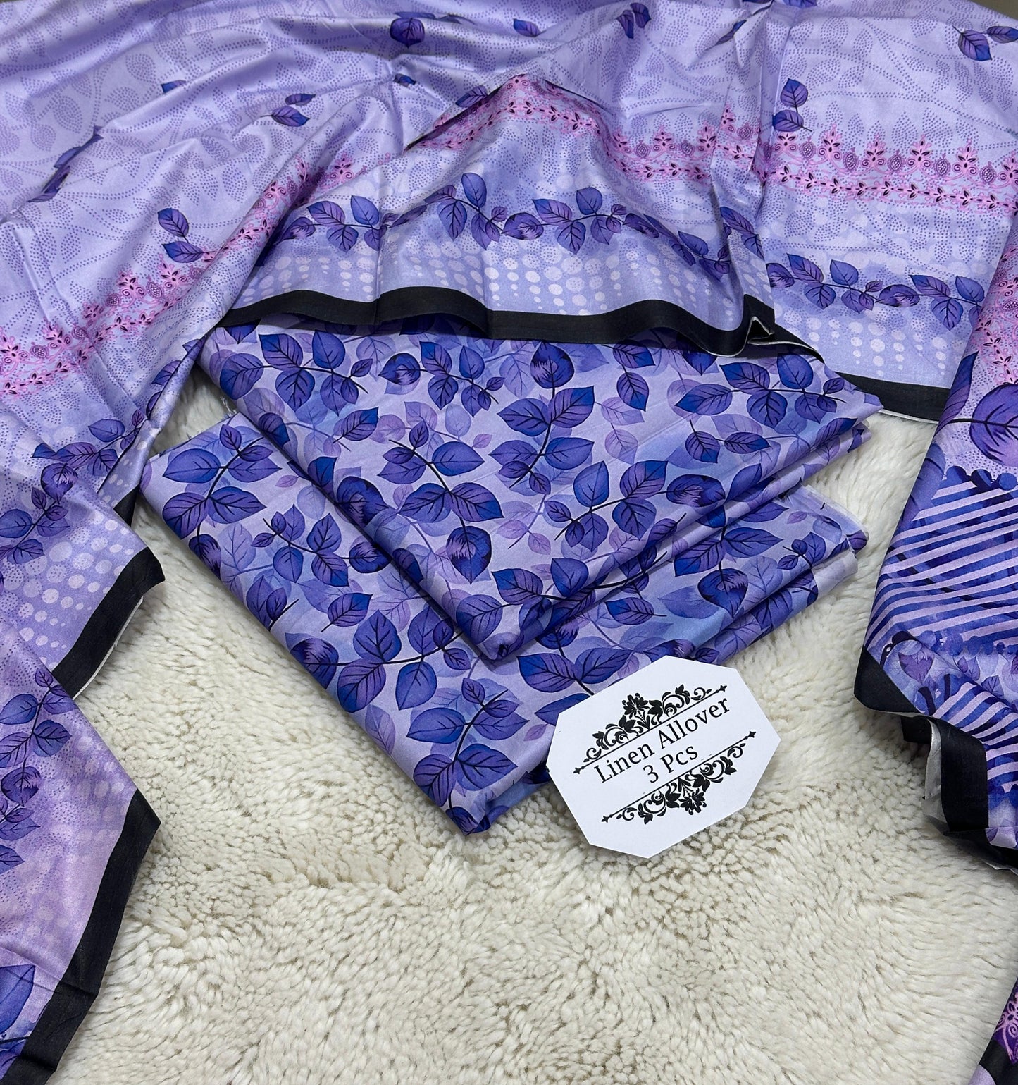 Bonanza Original Misri Gold – 3PC Printed Linen Suit