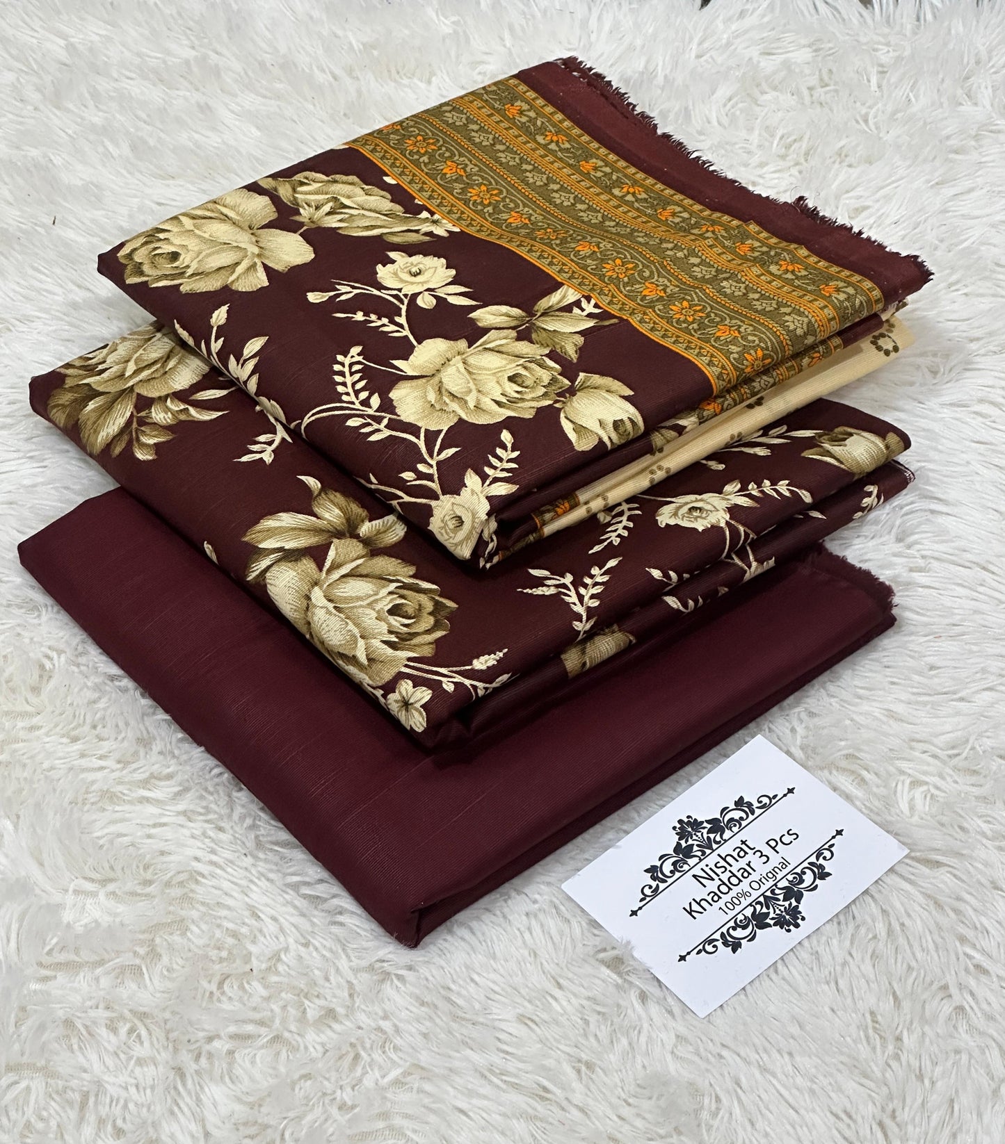 Nishat Khaddar 3PC Suit – Printed Shirt, Trouser & Dupatta