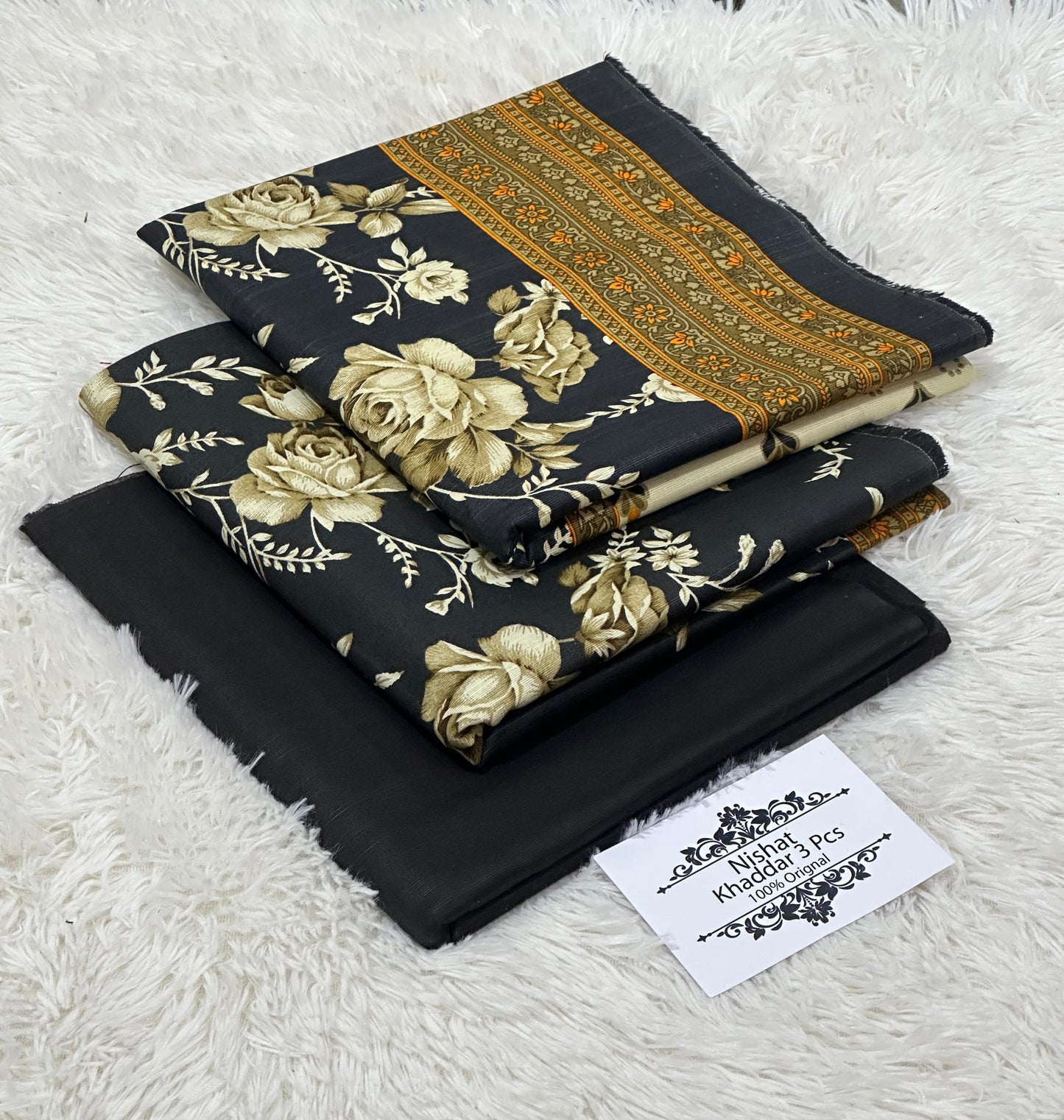 Nishat Khaddar 3PC Suit – Printed Shirt, Trouser & Dupatta
