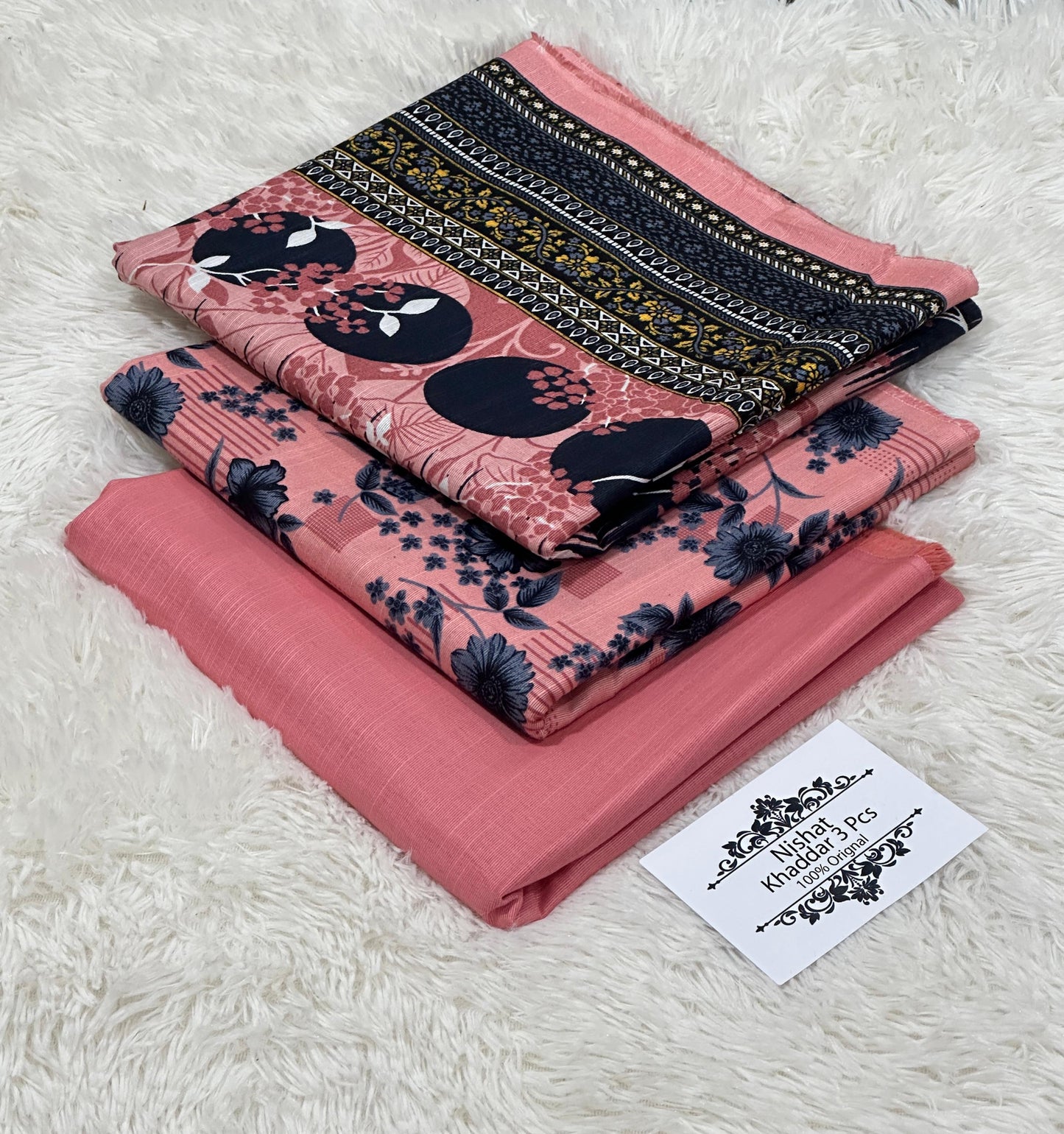 Nishat Khaddar 3PC Suit – Printed Shirt, Trouser & Dupatta