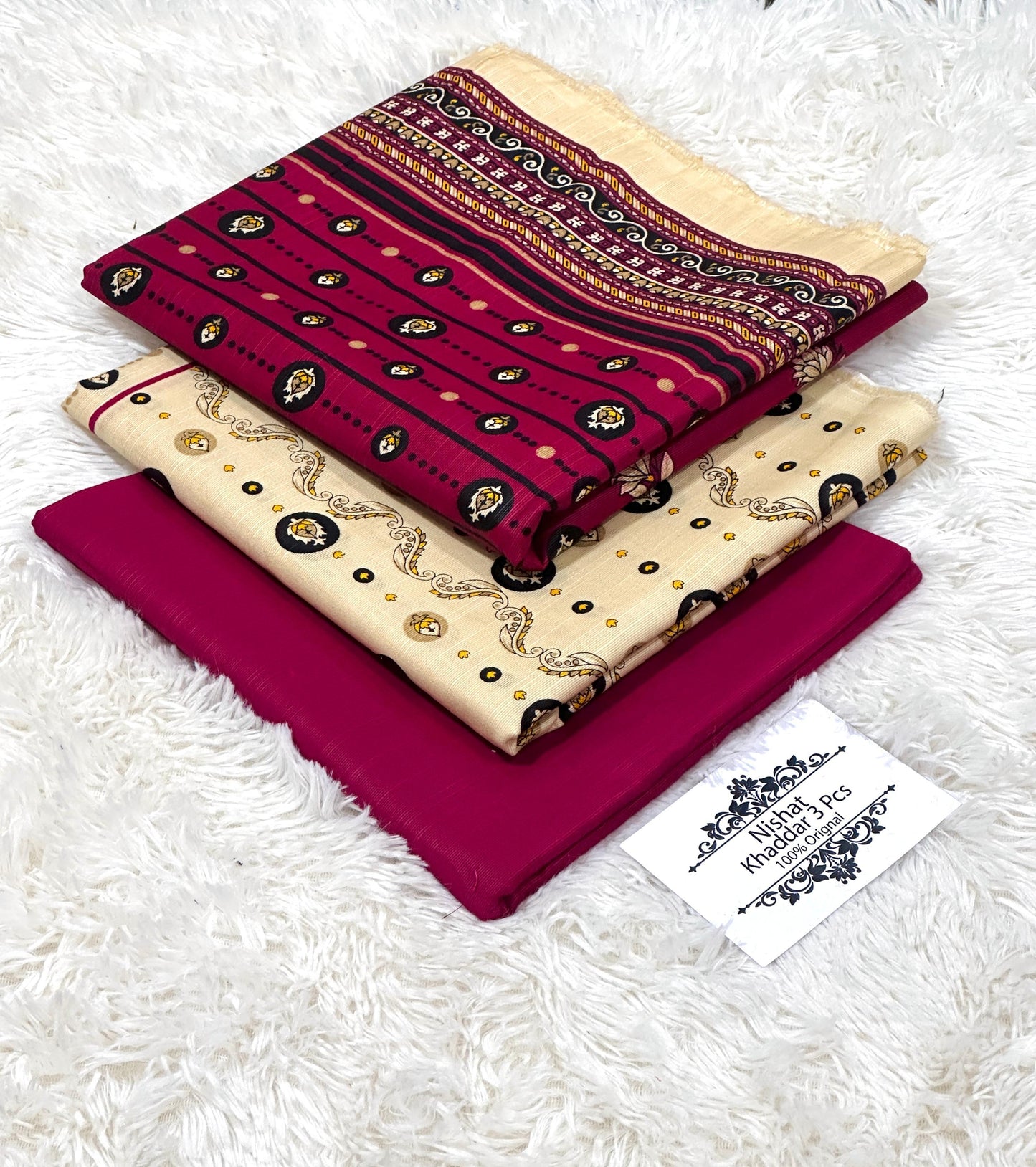 Nishat Khaddar 3PC Suit – Printed Shirt, Trouser & Dupatta