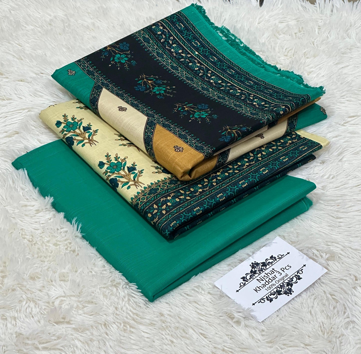 Nishat Khaddar 3PC Suit – Printed Shirt, Trouser & Dupatta