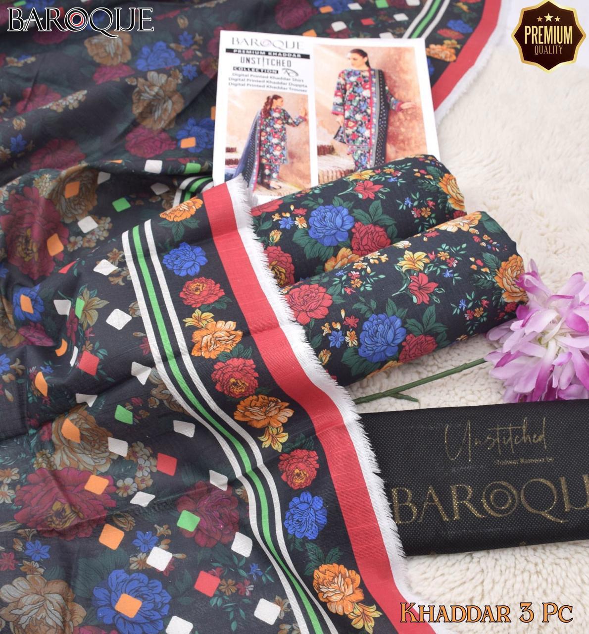 Baroque 3PC Printed Khaddar Collection – Digital Print