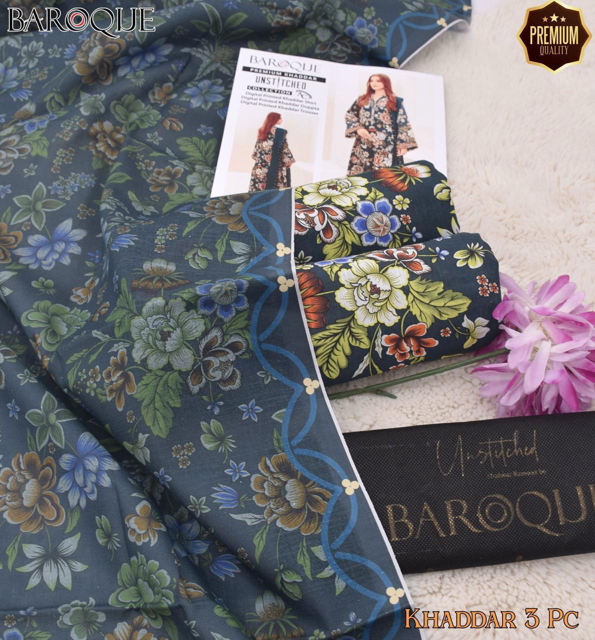 Baroque 3PC Printed Khaddar Collection – Digital Print