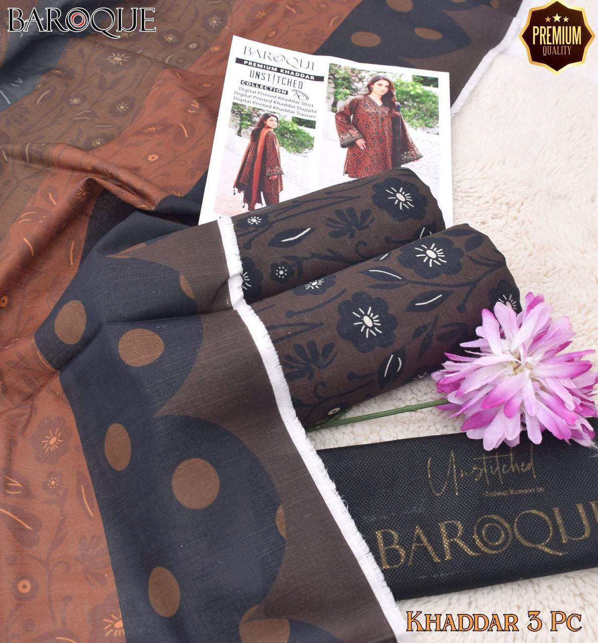 Baroque 3PC Printed Khaddar Collection – Digital Print