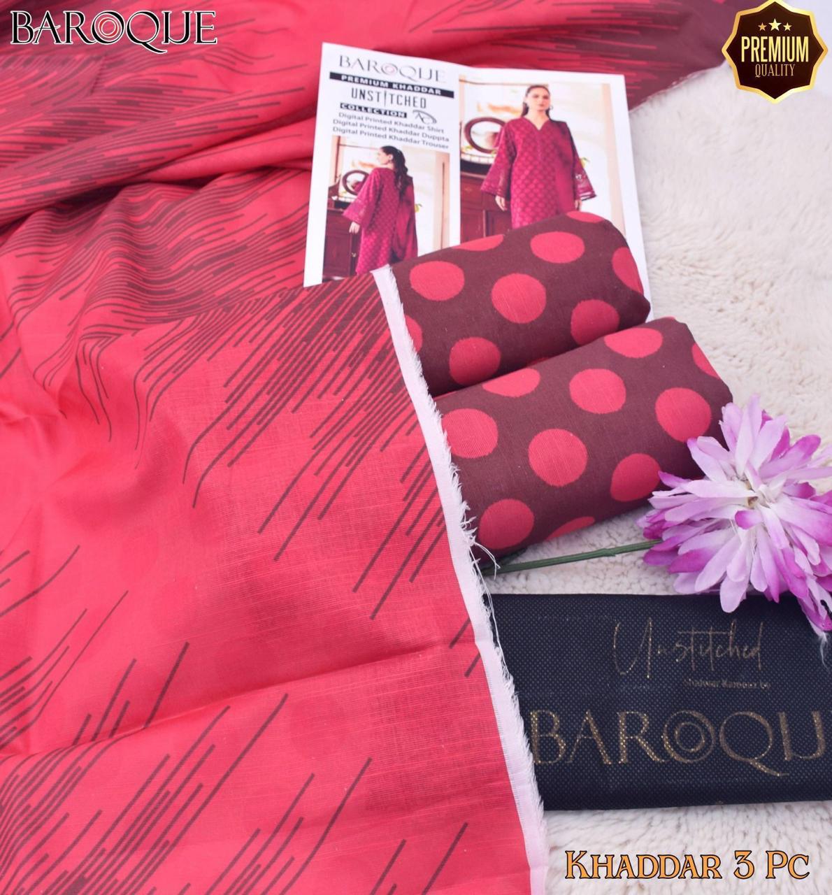 Baroque 3PC Printed Khaddar Collection – Digital Print