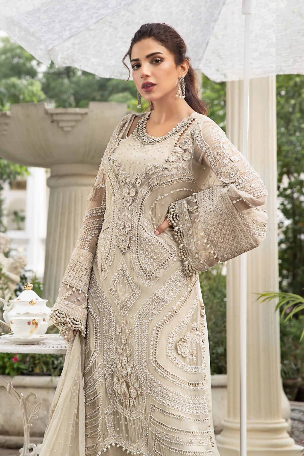 Maria B Chiffon 3PC Luxury Suit – Heavy Embroidery (Premium Version)