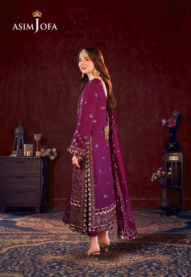Asim Jofa Chiffon – Luxury Unstitched Embroidered 3PC Dress