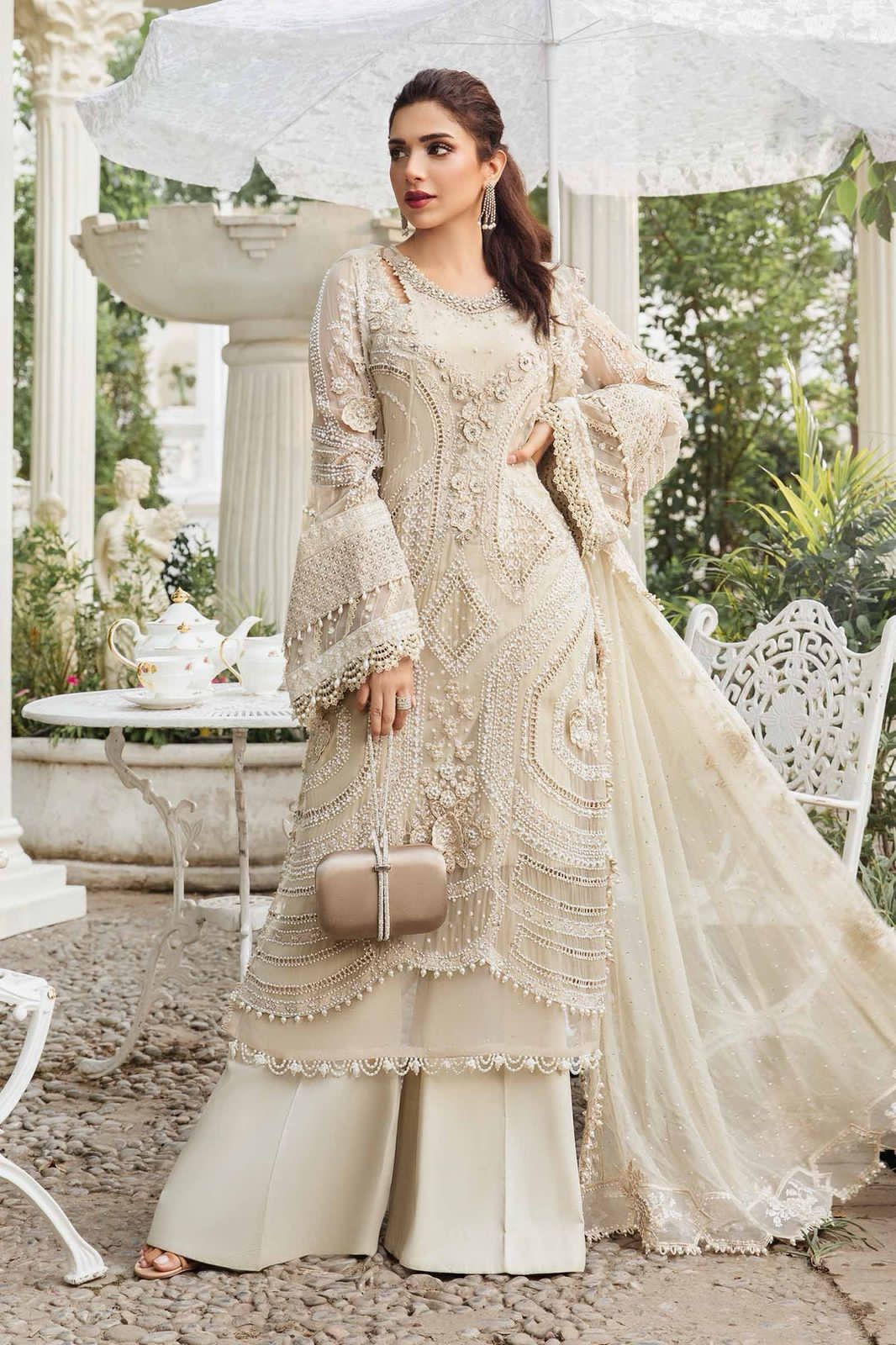 Maria B Chiffon 3PC Luxury Suit – Heavy Embroidery (Premium Version)
