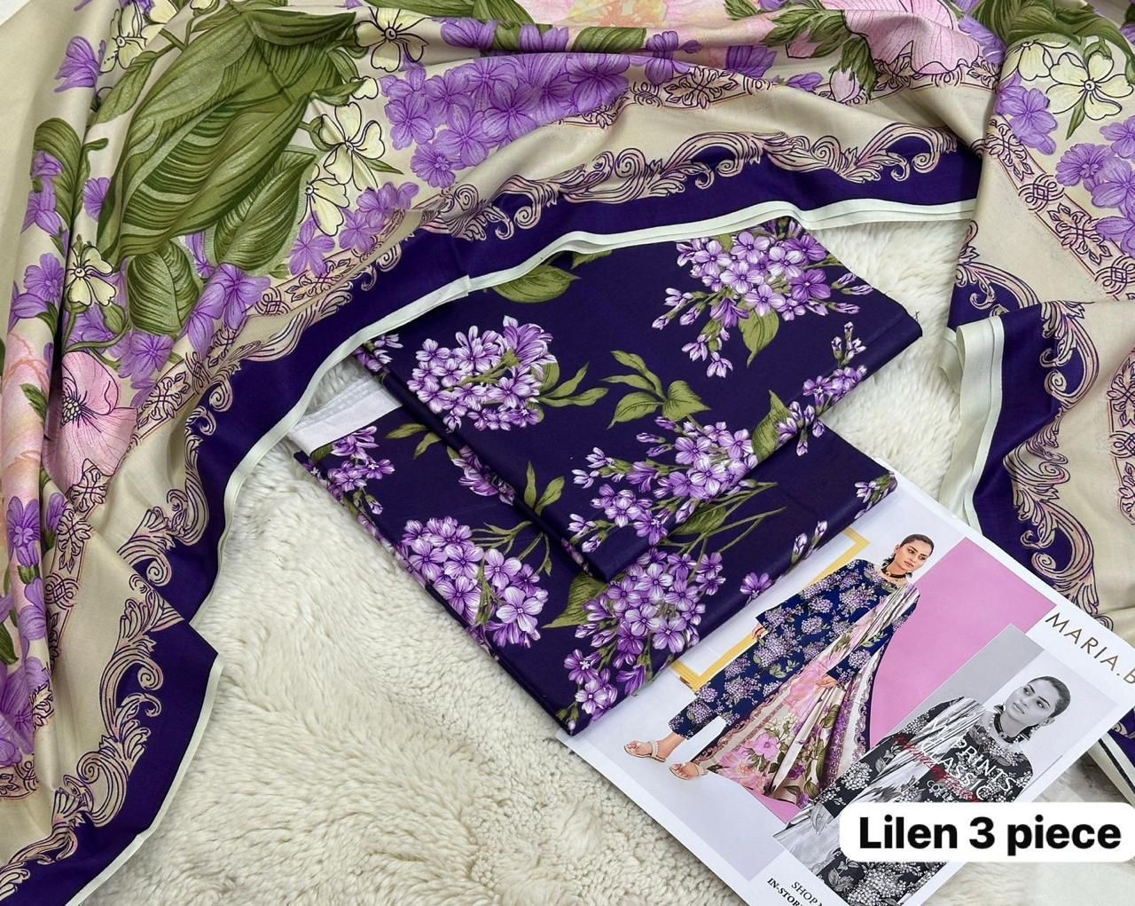 Maria B | Iznik | Baroque | Charizma – Linen 3PC Printed Winter Collection 2025