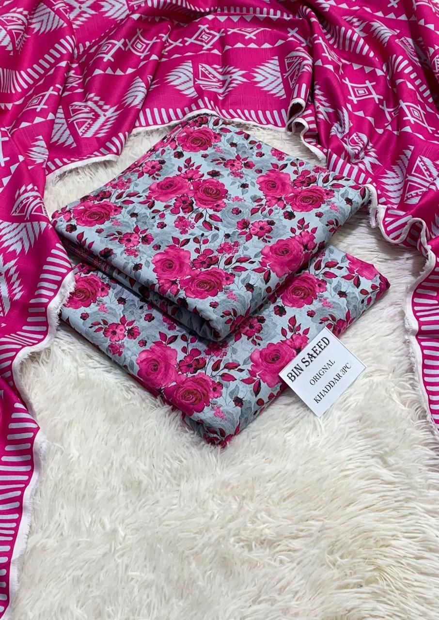 BINSAEED 3PC Khaddar Collection – Printed Winter Suits