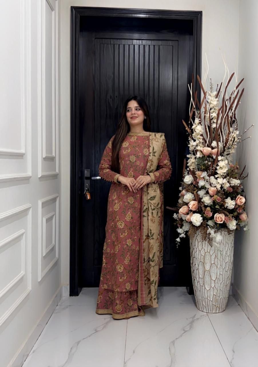BINSAEED 3PC Khaddar Collection – Printed Winter Suits