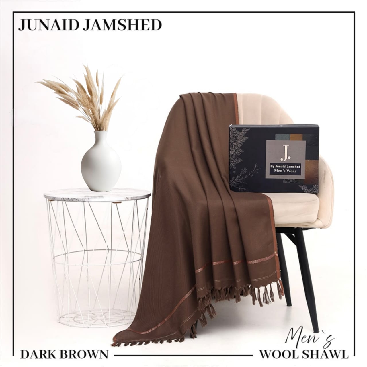 J. Junaid Jamshed Men’s Winter Shawl – Pure Suti Wool