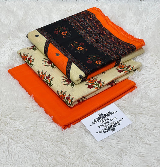 Nishat Khaddar 3PC Suit – Printed Shirt, Trouser & Dupatta