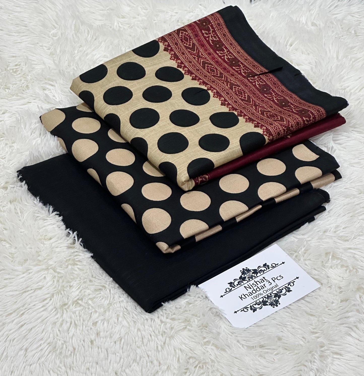 Nishat Khaddar 3PC Suit – Printed Shirt, Trouser & Dupatta