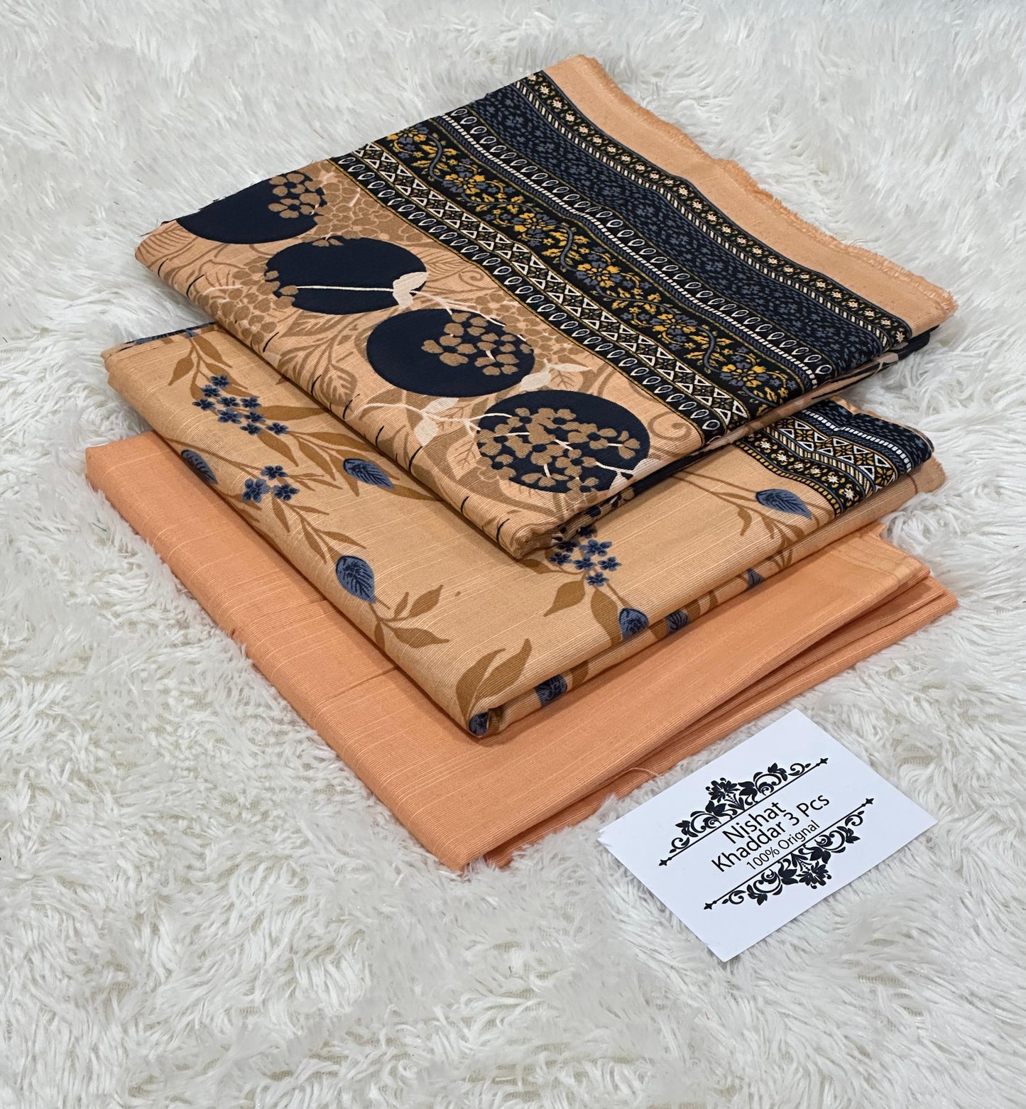 Nishat Khaddar 3PC Suit – Printed Shirt, Trouser & Dupatta
