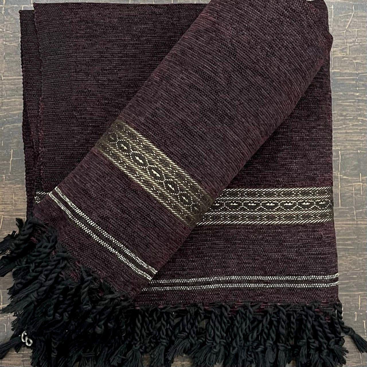 Men’s Velvet Shawl – Luxury Winter Collection with Border Work & Tassels