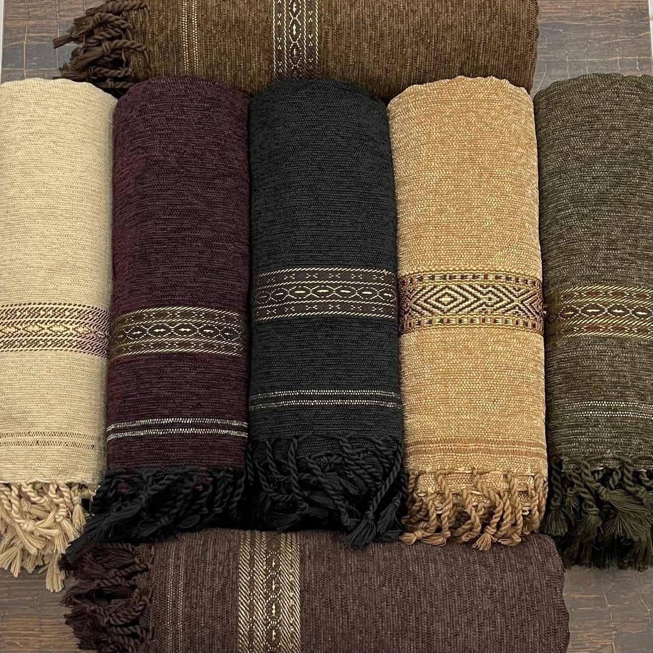 Men’s Velvet Shawl – Luxury Winter Collection with Border Work & Tassels
