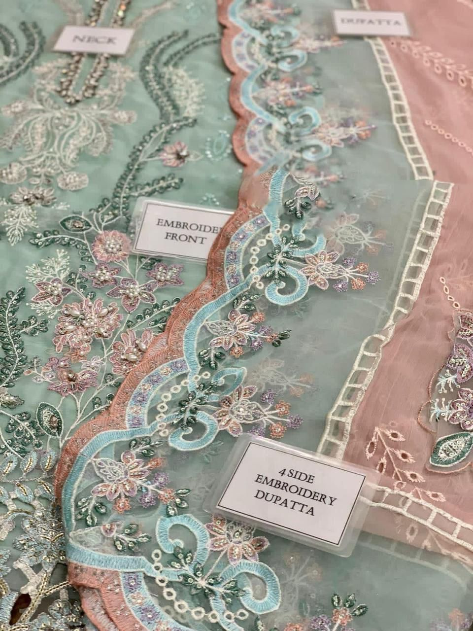 Maria B Couture Collection – Chiffon 3PC Luxury Suit with Heavy Embroidery