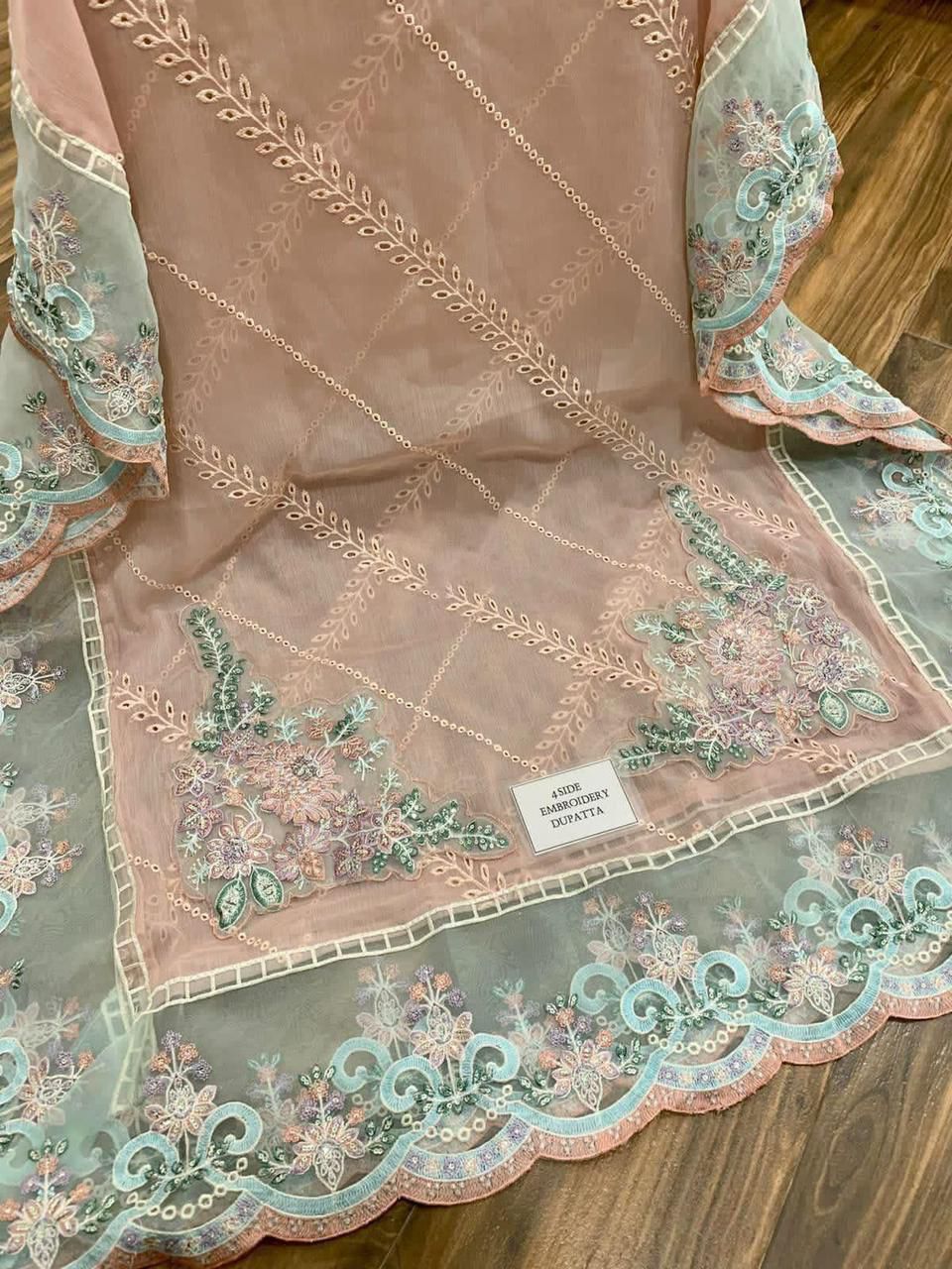 Maria B Couture Collection – Chiffon 3PC Luxury Suit with Heavy Embroidery