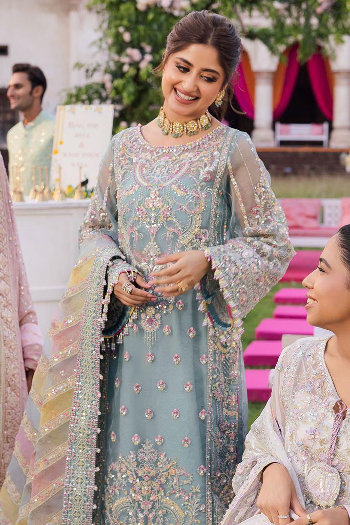 Kanwal Malik Organza Replica – Unstitched Luxury Suit with Sequence Adda Work