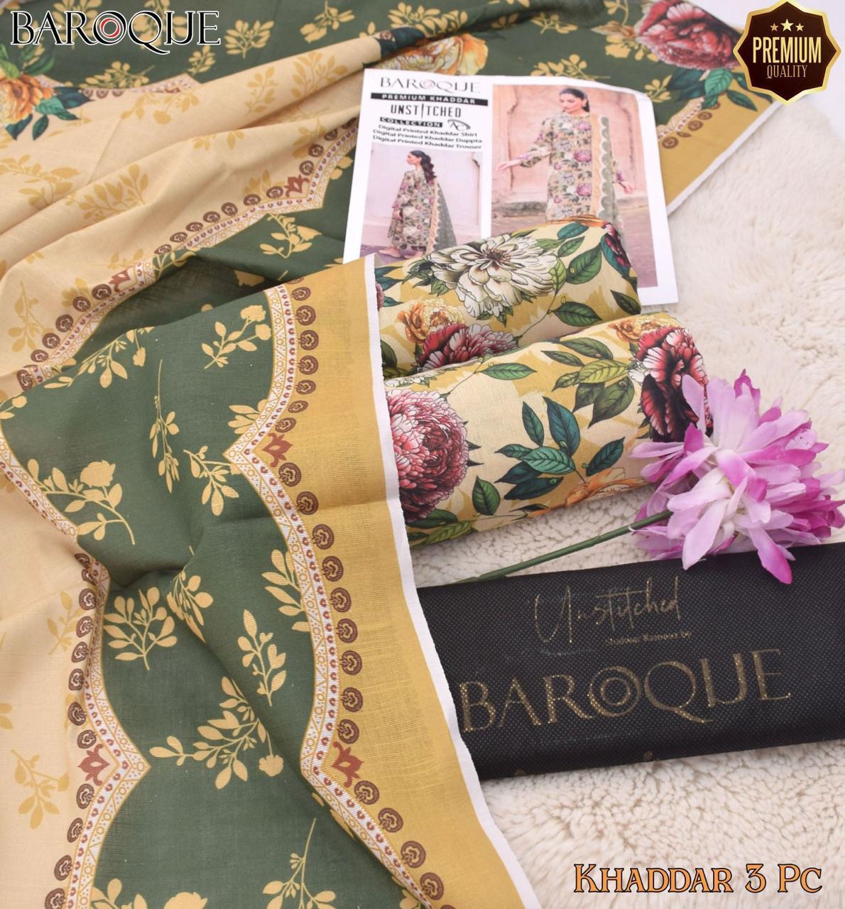 Baroque 3PC Printed Khaddar Collection – Digital Print
