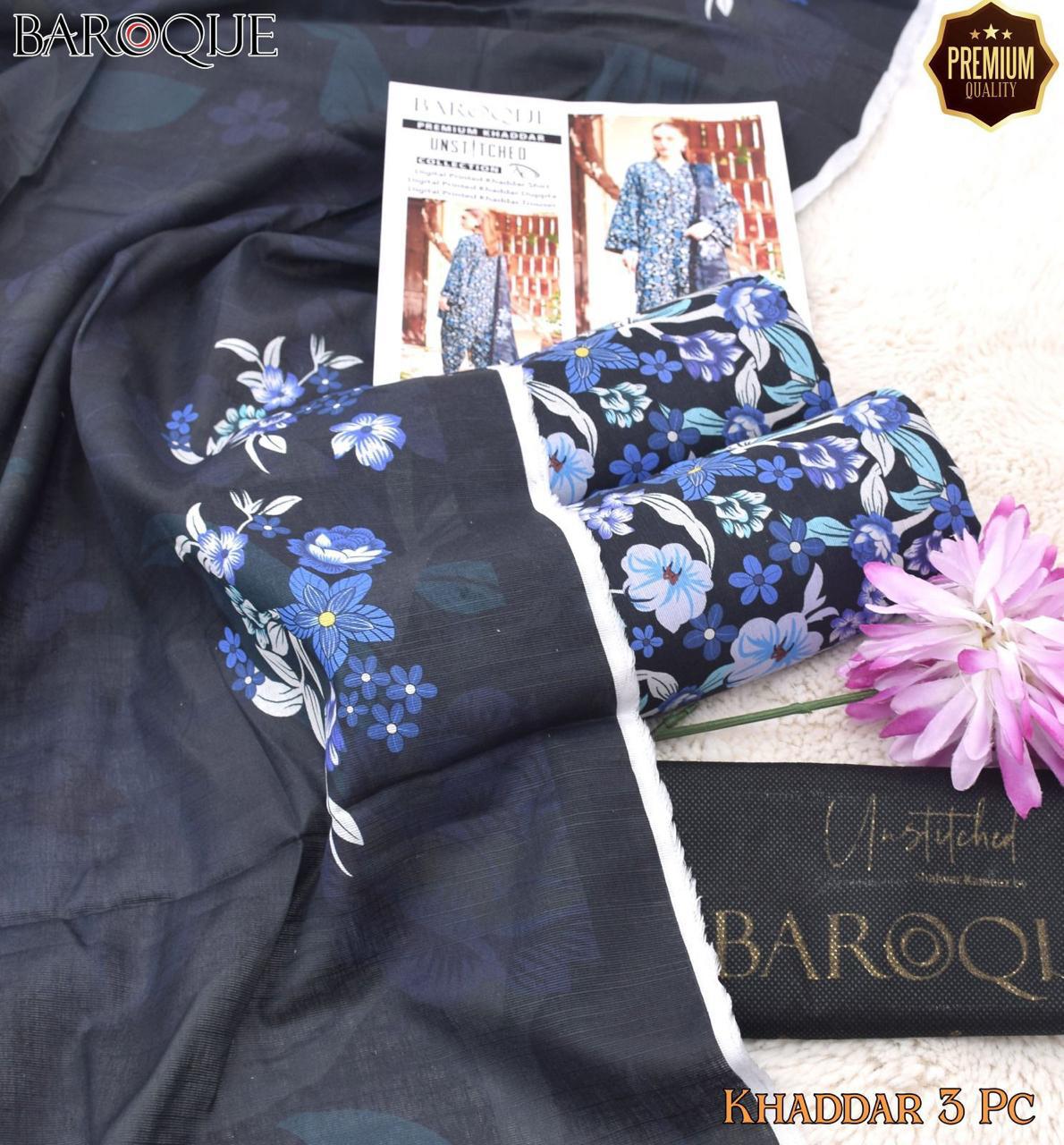 Baroque 3PC Printed Khaddar Collection – Digital Print