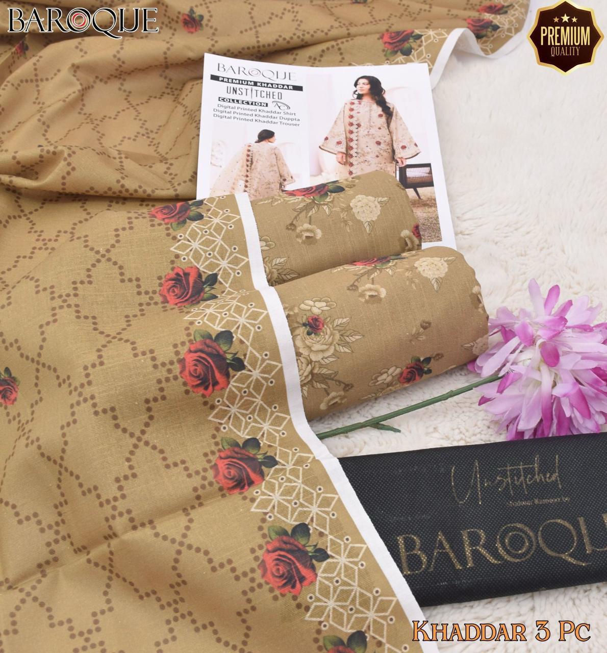 Baroque 3PC Printed Khaddar Collection – Digital Print