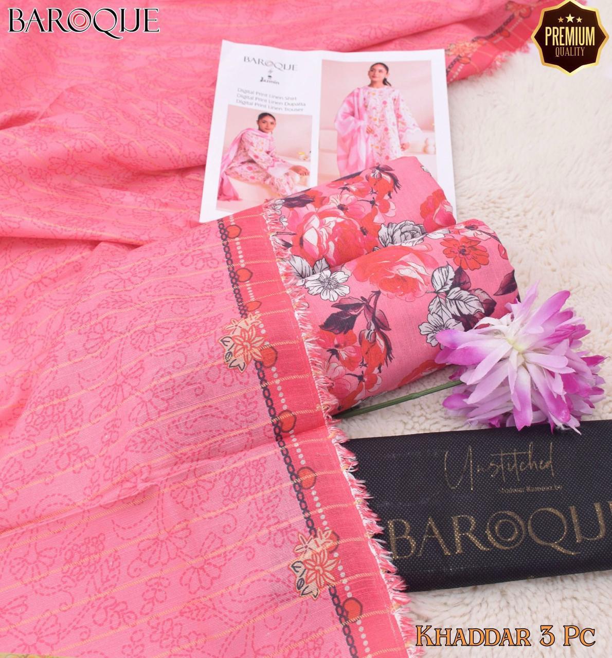 Baroque 3PC Printed Khaddar Collection – Digital Print