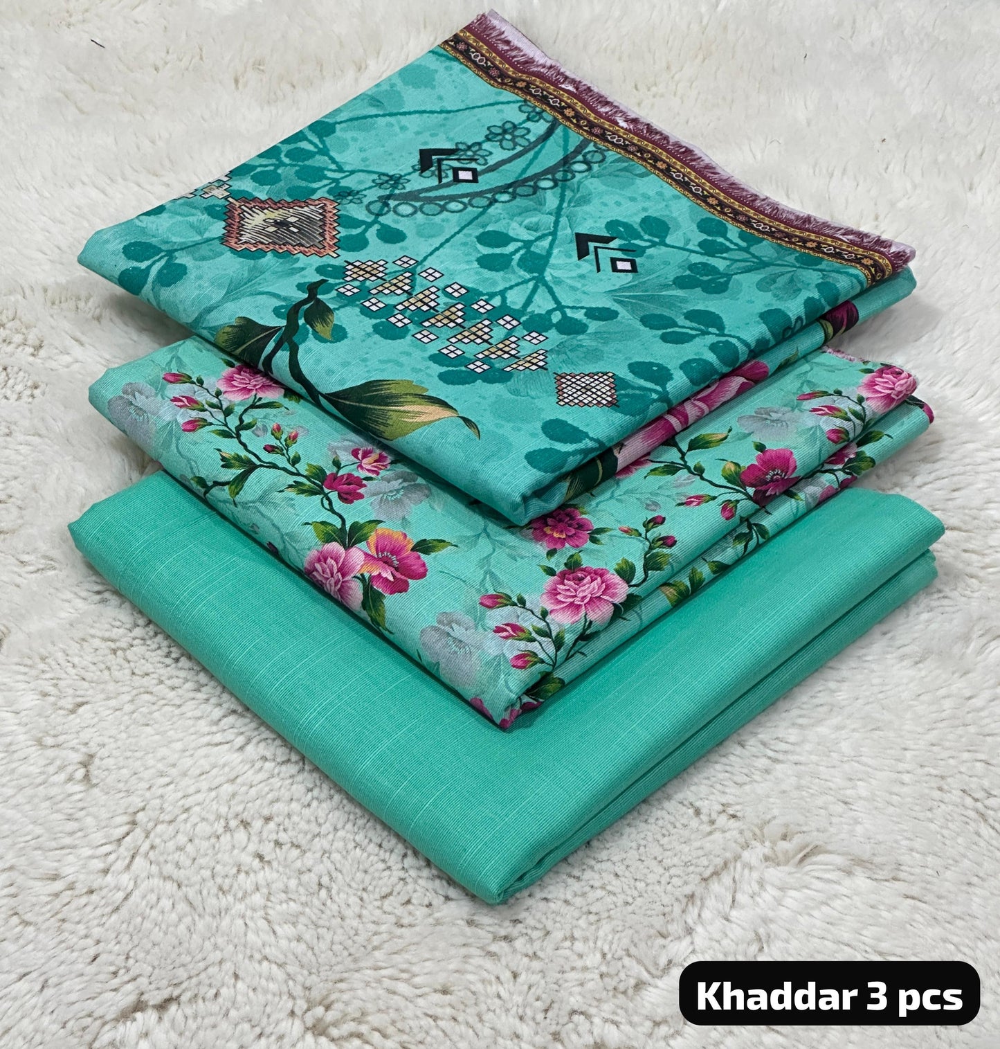 Nishat Khaddar 3PC Suit – Printed Shirt, Trouser & Dupatta