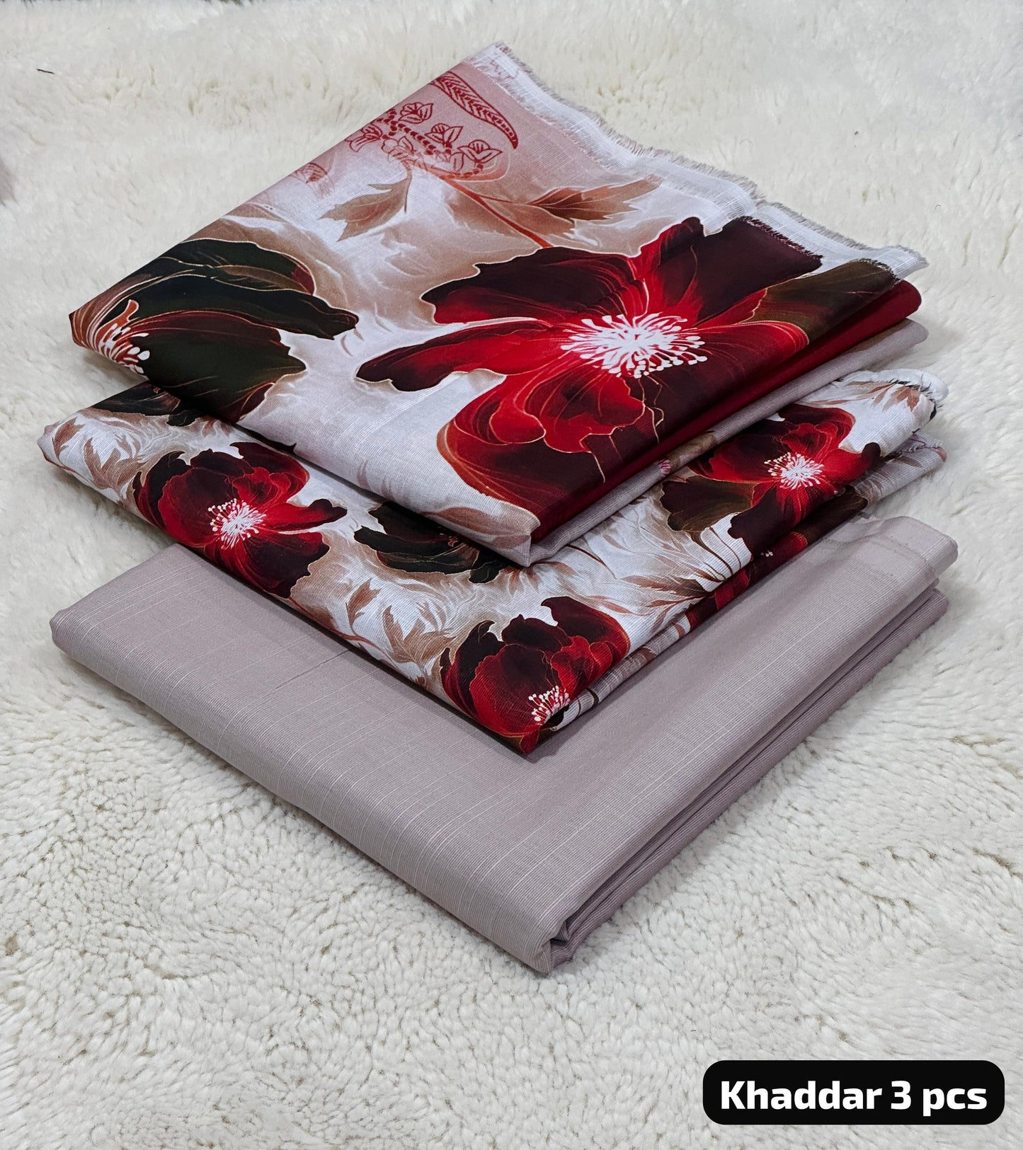 Nishat Khaddar 3PC Suit – Printed Shirt, Trouser & Dupatta