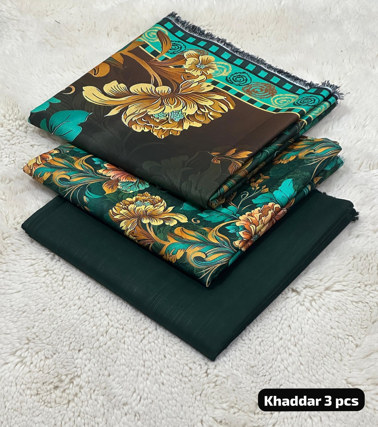 Nishat Khaddar 3PC Suit – Printed Shirt, Trouser & Dupatta