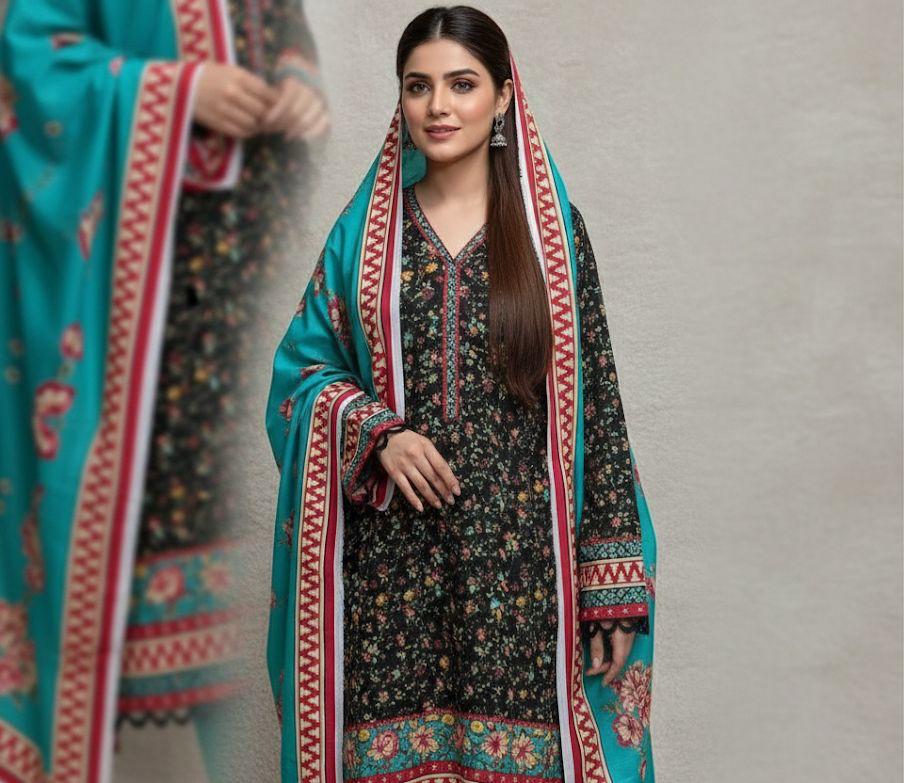 BINSAEED 3PC Printed Khaddar Collection – Winter Unstitched Dresses 2025