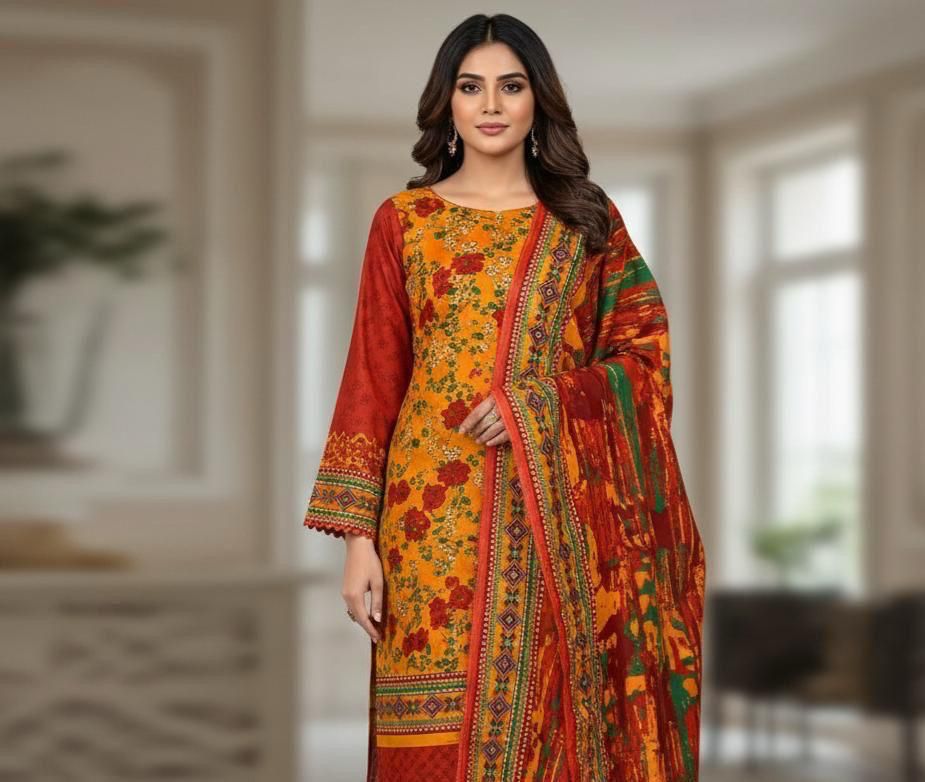 BINSAEED 3PC Printed Khaddar Collection – Winter Unstitched Dresses 2025