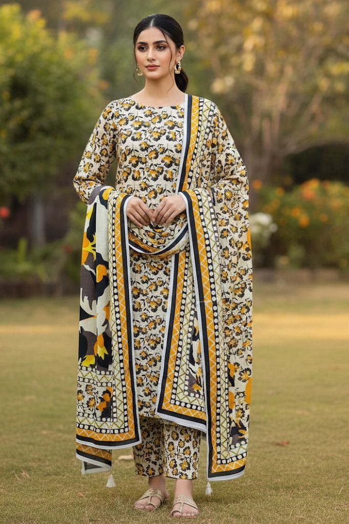 BINSAEED 3PC Printed Khaddar Collection – Winter Unstitched Dresses 2025