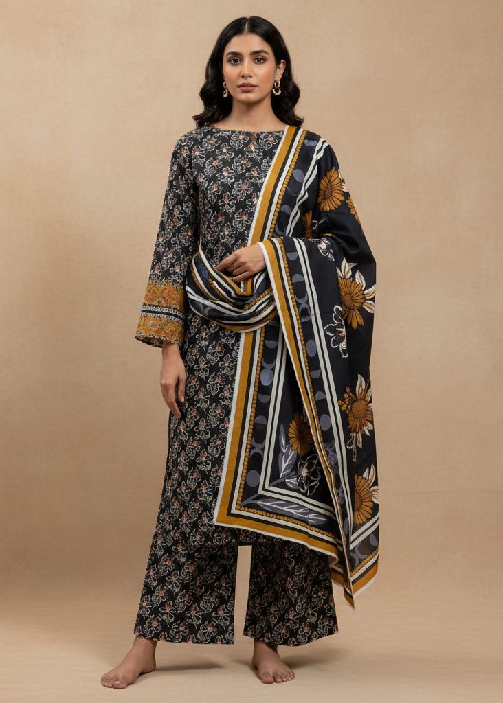 BINSAEED 3PC Printed Khaddar Collection – Winter Unstitched Dresses 2025