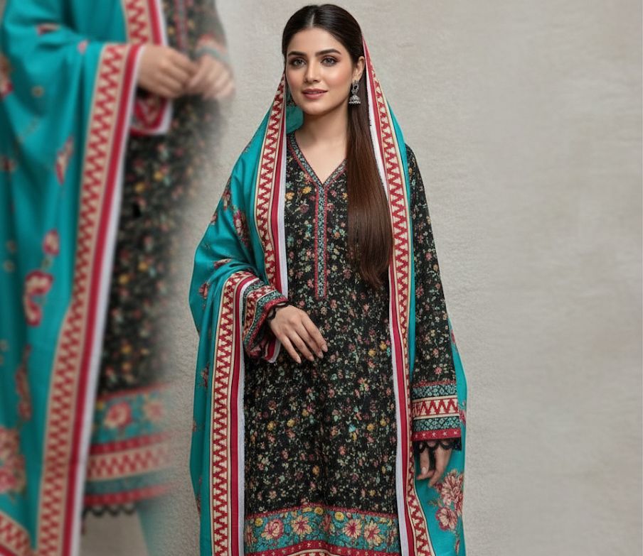 BINSAEED 3PC Printed Khaddar Collection – Winter Unstitched Dresses 2025