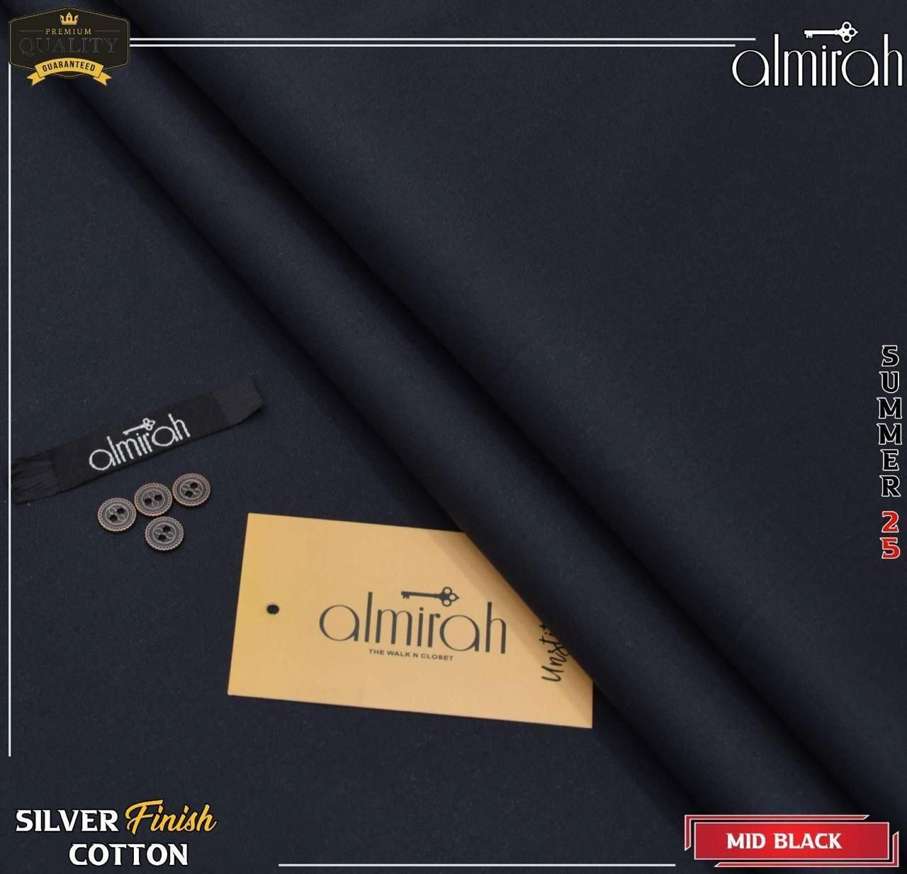 Almirha Men’s Silver Finished Hard Cotton Suiting – Summer 2025 Collection