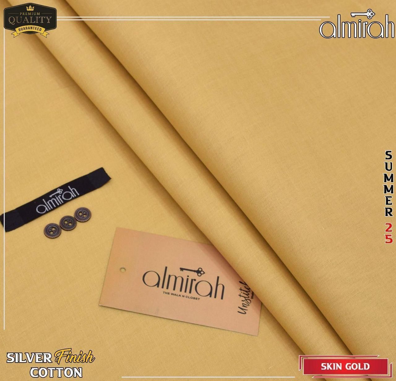 Almirha Men’s Silver Finished Hard Cotton Suiting – Summer 2025 Collection