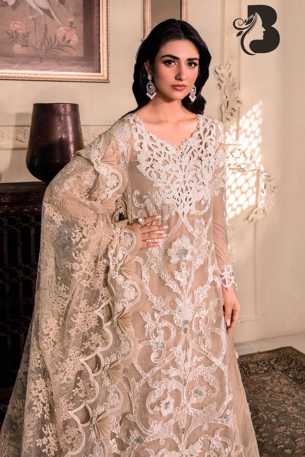Maria B Heritage Edition 2023 – Heavy Embroidered Organza Dress
