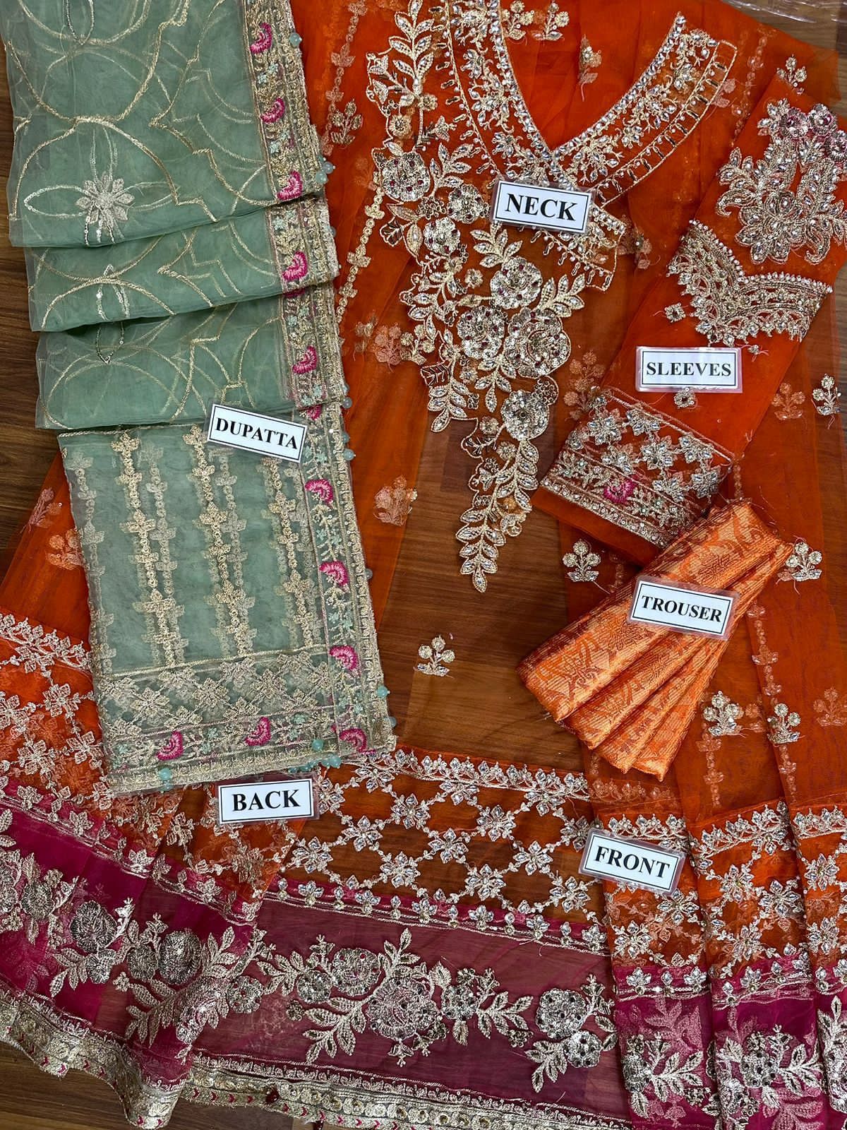 Embroidered Net & Organgza Luxury Party Wear
