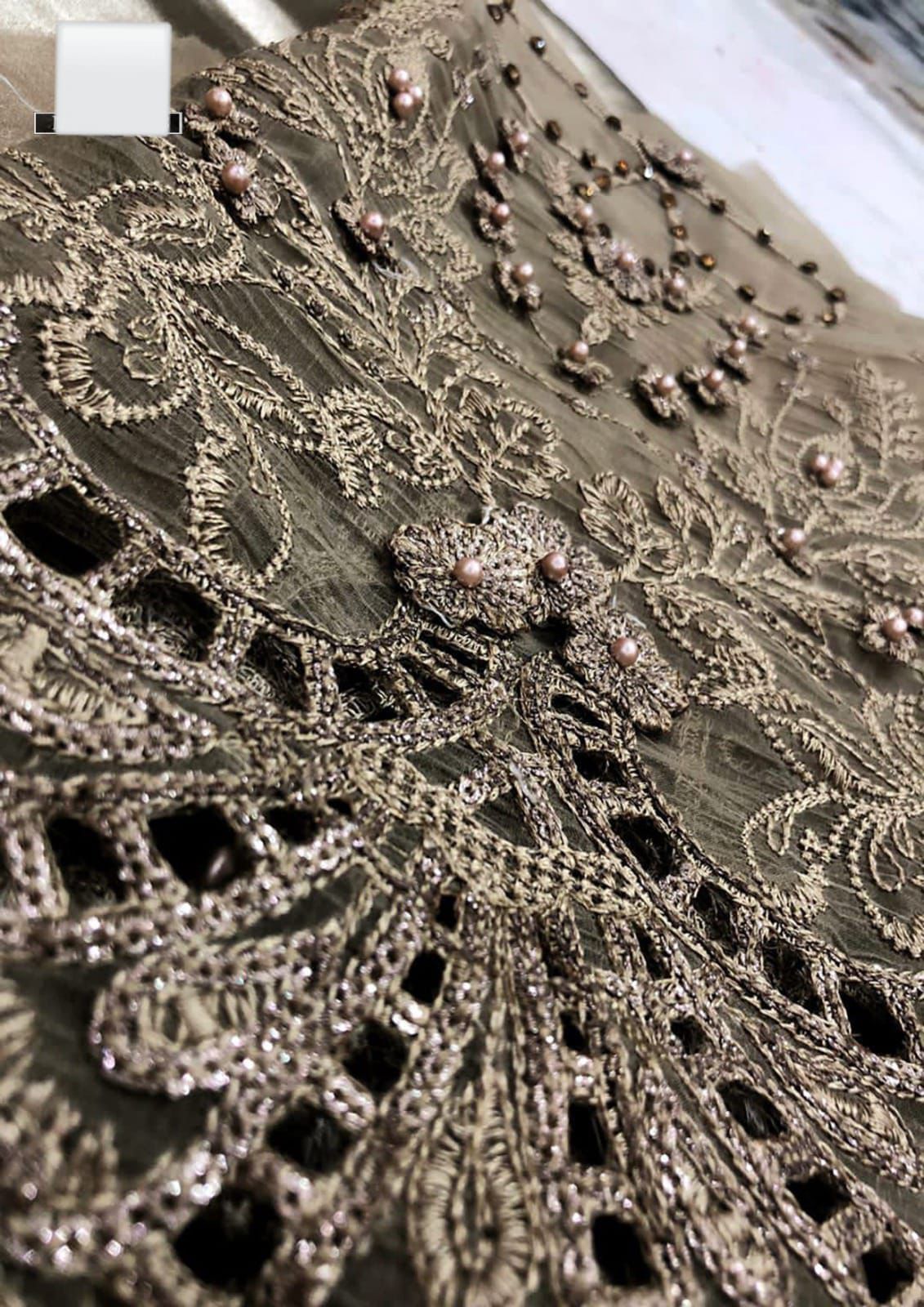 Maria B Festive Organza Luxury 3PC – Heavy Embroidery, Stone & Cutwork Dress