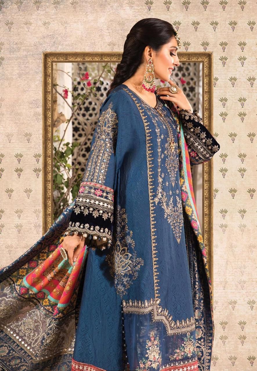 Maria B Chiffon – Luxury Embroidered Spangle Work Dress