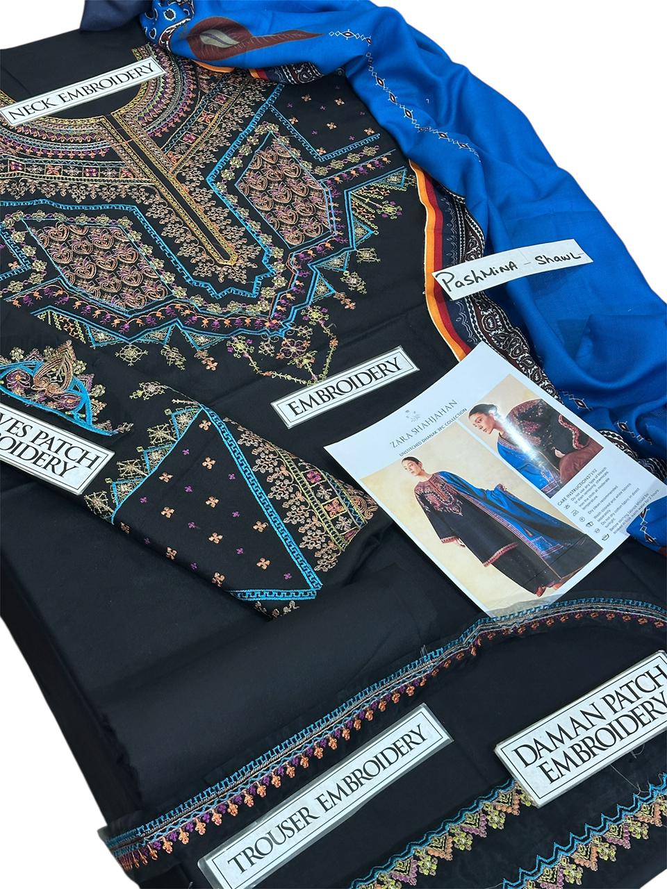 Jazmin Winter Collection 2PC – Heavy Embroidered Neck & Sleeves | Dhanak Fabric Casual Suit