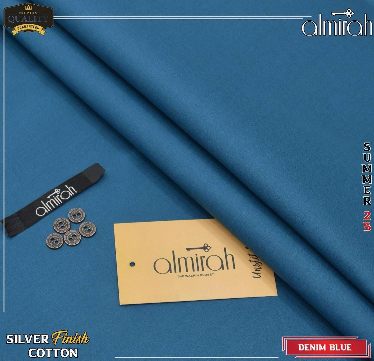 Almirha Men’s Silver Finished Hard Cotton Suiting – Summer 2025 Collection
