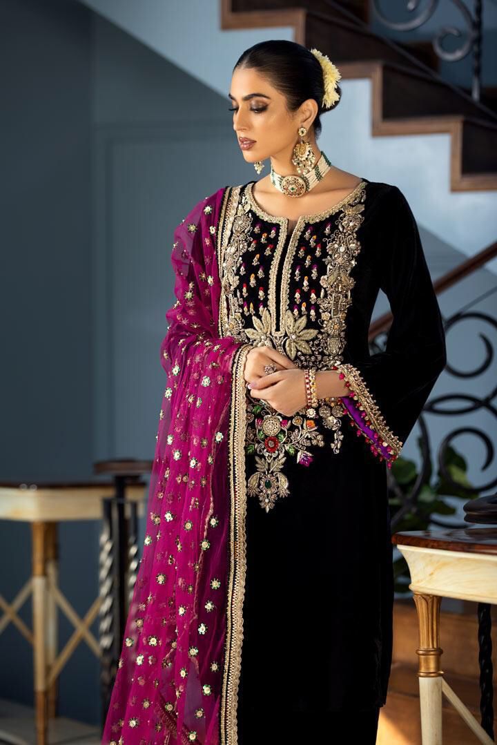 Baroque Chantalee Velvet Embroidered Suit