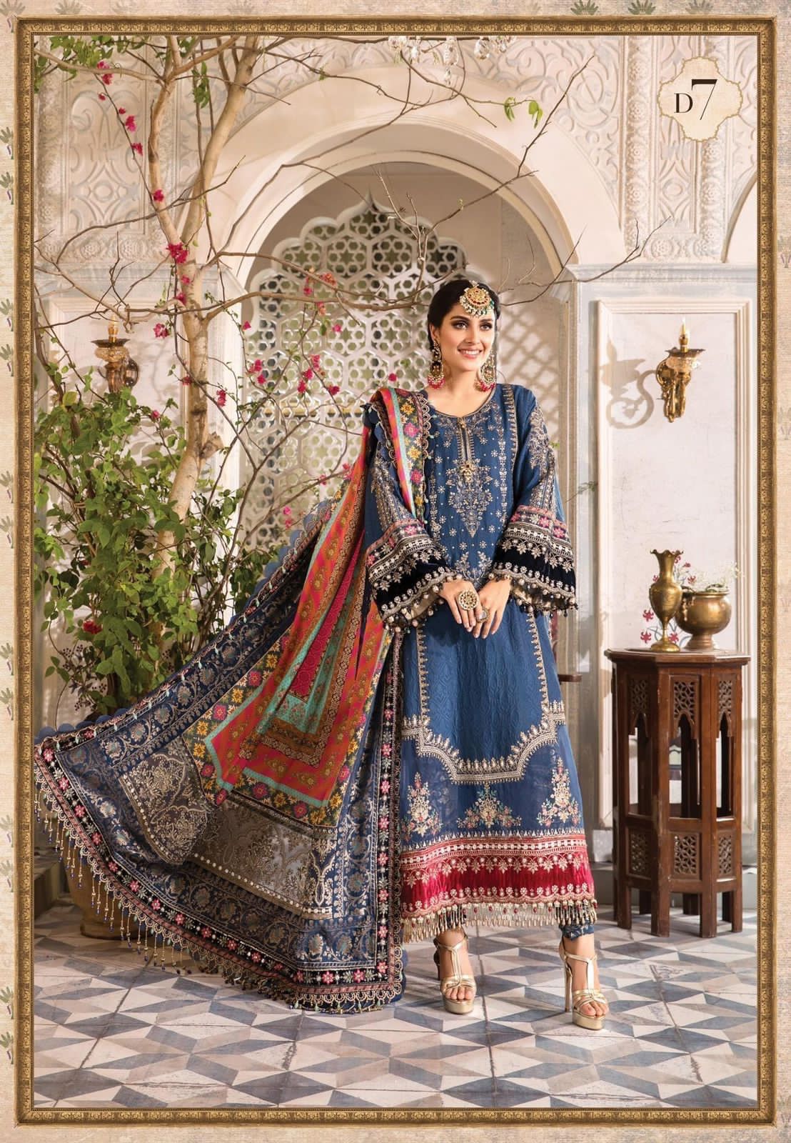 Maria B Chiffon – Luxury Embroidered Spangle Work Dress
