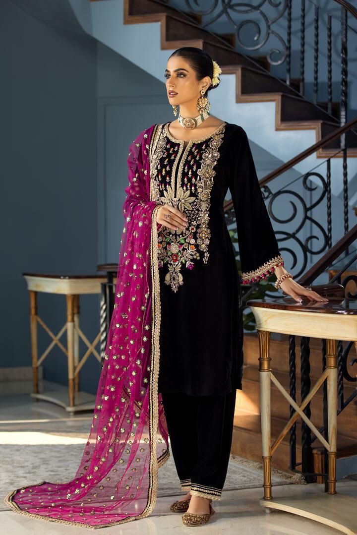 Baroque Chantalee Velvet Embroidered Suit
